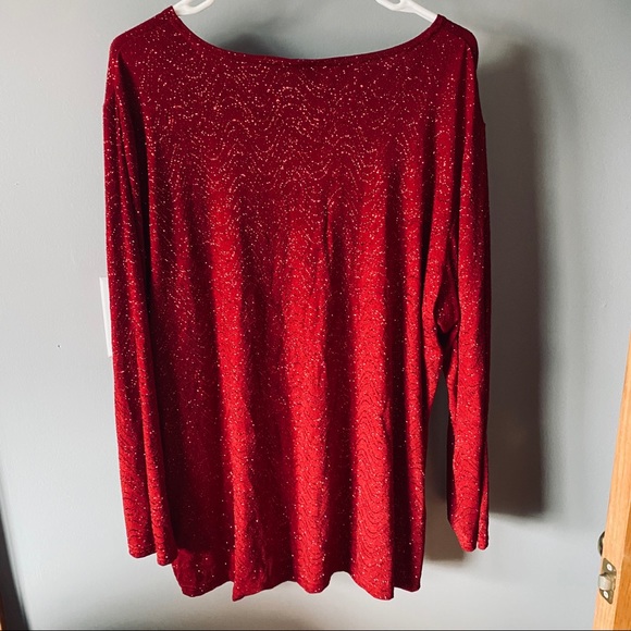 Notations red sparkly long sleeve tunic - Picture 4 of 7